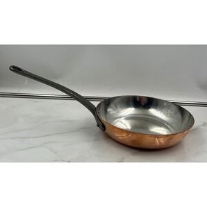 VTG Copper Frying Pan Skillet 8" with Stainless Steel Interior Cast Iron Handle